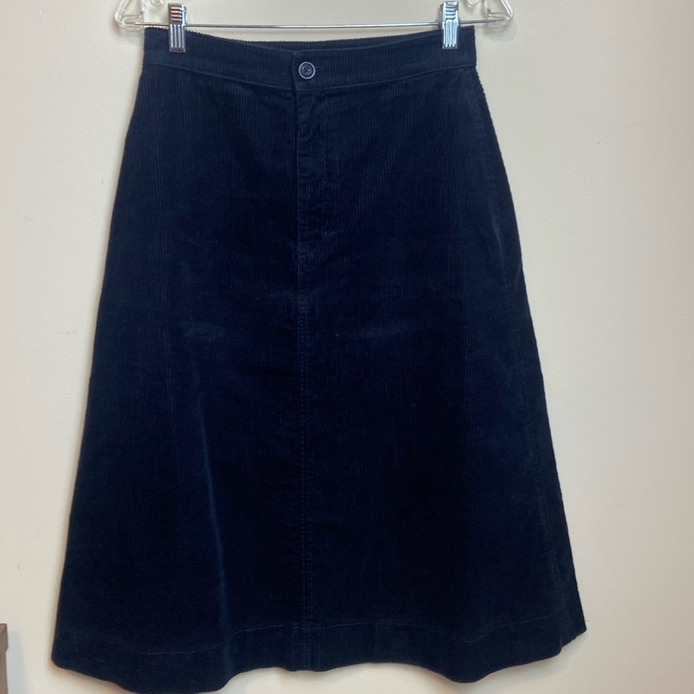 Uniqlo navy corduroy A line skirt